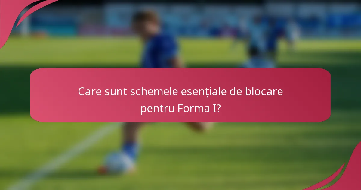 Care sunt schemele esențiale de blocare pentru Forma I?
