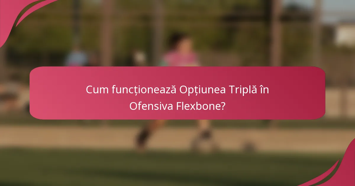 Cum funcționează Opțiunea Triplă în Ofensiva Flexbone?