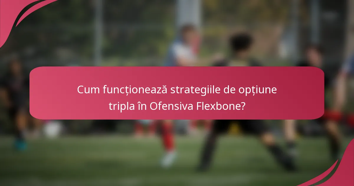 Cum funcționează strategiile de opțiune tripla în Ofensiva Flexbone?