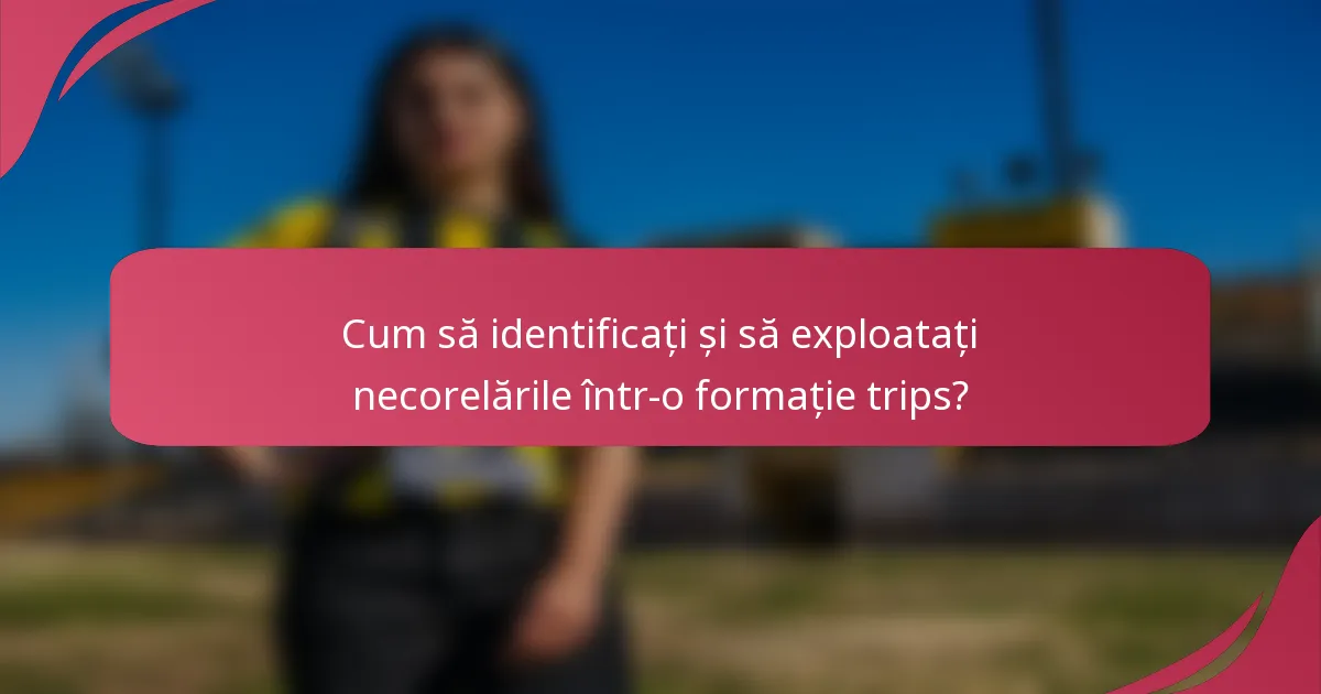 Cum să identificați și să exploatați necorelările într-o formație trips?